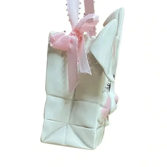 Vtg 1991 Goody Bag handmade ceramic Bunny with 3D face fun vase planter gift EUC - Picture 8 of 10